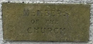 Foundation stone inscribed 'Members of the Church'